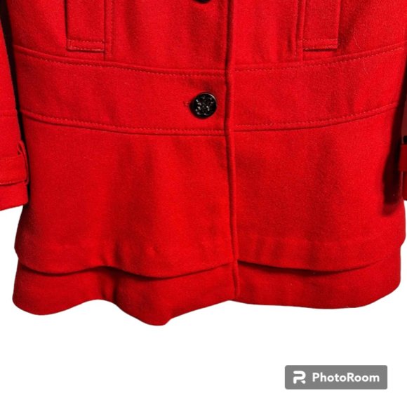 Guess Moda International Red Skirt Bottom Pea Coat Size Small - Picture 5 of 13